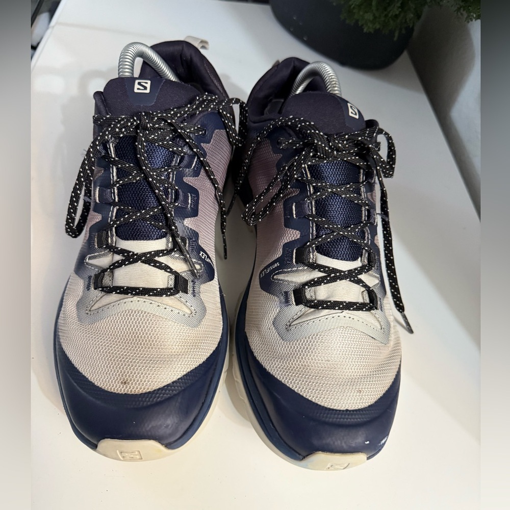 Salomon Navy and Cream Athletic Shoes - Picture 2 of 7